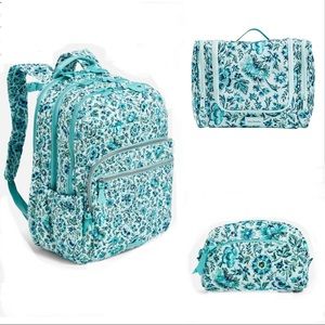 SOLD Vera Bradley Cloud Vine Backpack And Cosmetic